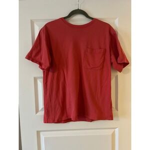 Eddie Bauer Womens Pink Red Short Sleeve Cotton Pocket T-Shirt Size M T500
